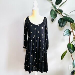 Free People cold shoulder sequin embroidered shift dress